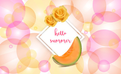 Banner estate su sfondo colorato