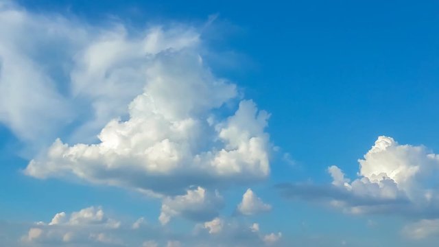 blue summer cloudy sky time lapse scene