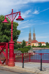 Naklejka premium Breslau - Blick von der Sandinsel auf die Dominsel