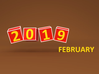 New Year 2019 Creative Design Concept - 3D Rendered Image 