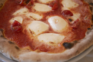 Pizza with buffalo mozzarella cheese
