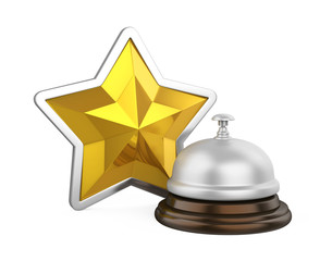 Reception Bell with Star Isolated