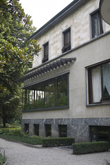 Milan, Italy - July 12, 2018 : View of Villa Necchi Campiglio by Piero Portaluppi