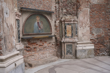 Milan, Italy - July 12, 2018 : View of the Madonna dei Miracoli chapel