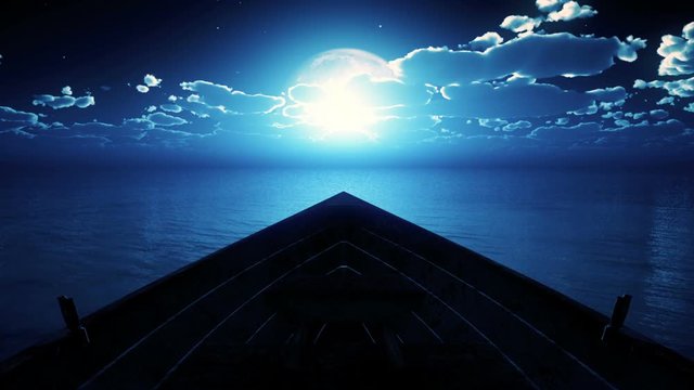 litle boat full moon