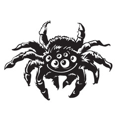 Cartoon gigantic spider. Halloween character. Vector