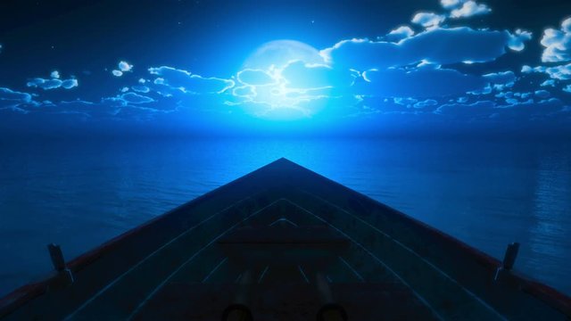 litle boat full moon