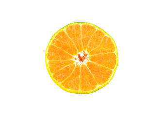 Slice Orange Isolated on White Background with Clipping Path Selection