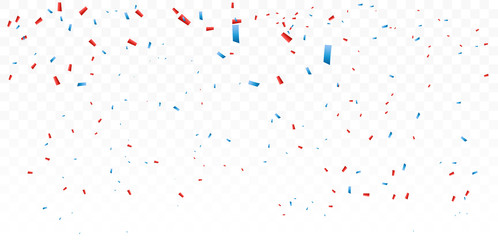Colorful confetti explosion, isolated on transparent background