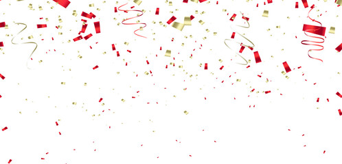 Colorful confetti explosion, isolated on transparent background