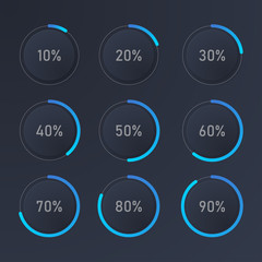 Infographic pie chart templates. Can be used for chart, graph, data visualization, web design. Vector illustration.