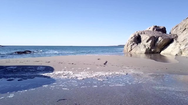 Drone footage close to a beach in Ogna, Norway.