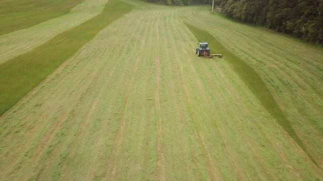 tractor aerial view shot from 4k licensed drone