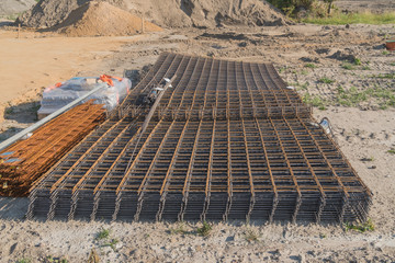 Bewährungsmatten auf einer Baustelle