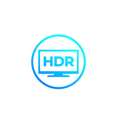 HDR, tv screen vector mark