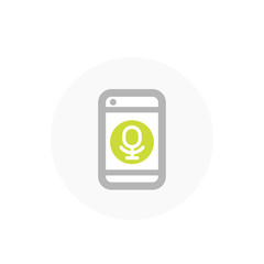 speech recognition in smartphone, vector icon