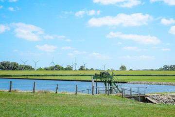 small lake with lock in sunny weather