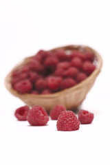 raspberry in a wicker basket