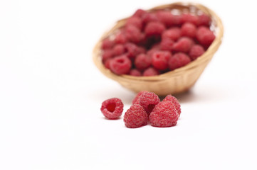 raspberry in a wicker basket