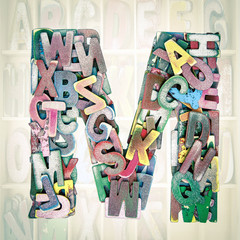 wooden letters M
