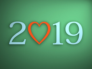 New Year 2019 Creative Design Concept - 3D Rendered Image 