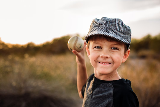 Young Boy About to Throw Baseball