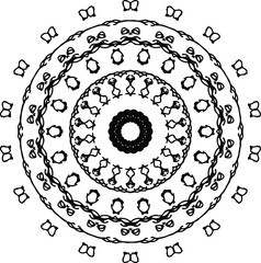 Endless universal zentangle mandala in black and white