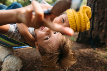 Close-up of Kids in Hammock