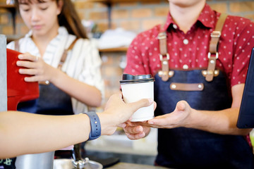 Barista Prepare Coffee Working. Professional Concept