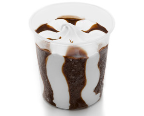 Ice cream filled with liquid chocolate with chicory