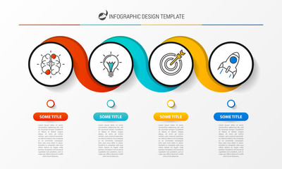 Infographic design template. Creative concept with 4 steps - obrazy, fototapety, plakaty