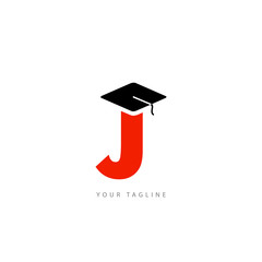 J Initial Logo Education design Concept or Template.