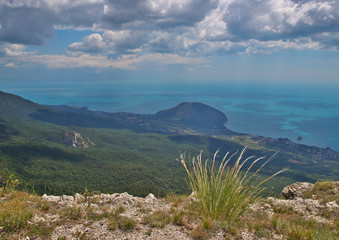 View from mountain plateau over gurzuf to Ayu-Dag 2 (Crimea, Russia)