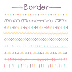 Set Of Colorful Doodle Borders. Vector Illustration.