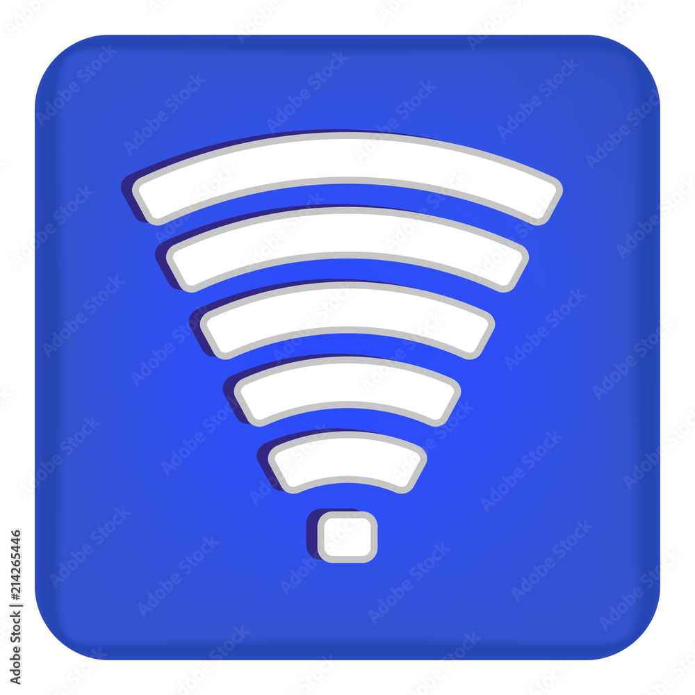 Poster vector image of a blue icon with a wi-fi symbol. icon with internet access