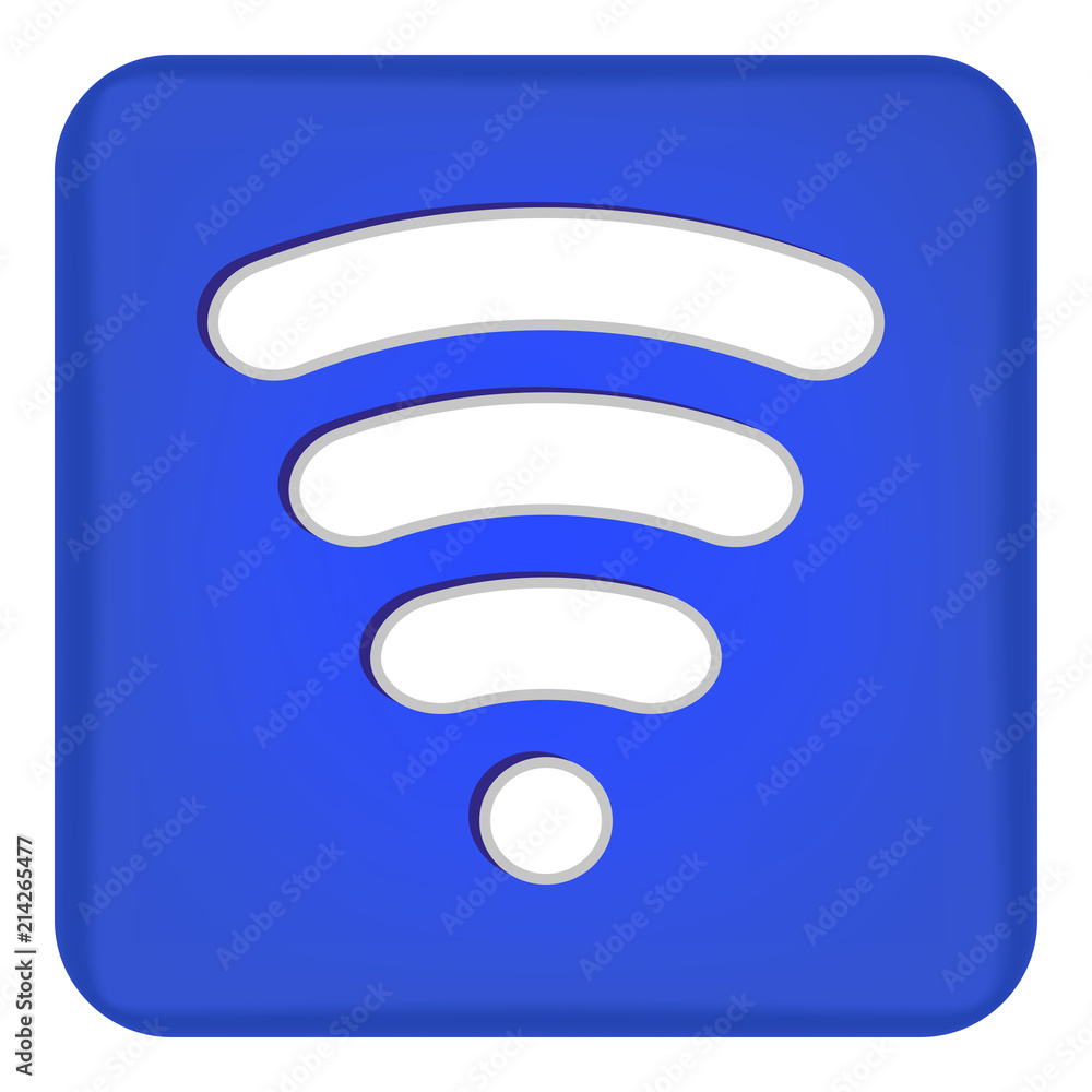 Poster vector image of a blue icon with a wi-fi symbol. icon with internet access