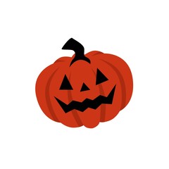 smiling halloween pumpkin vector illustration logo icon template