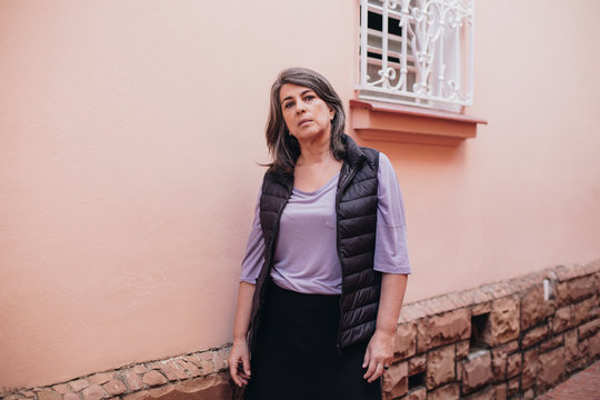 Portrait of serious woman
