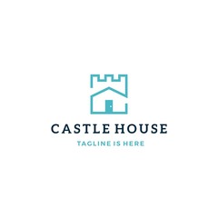 castle house real estate mortgage vector logo icon template