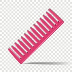 Comb the icon. For combing hair, female and male accessory on a transparent background. Layers grouped for easy editing illustration.  For your design.