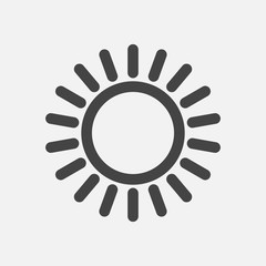 The sun icon. Flat sun icon