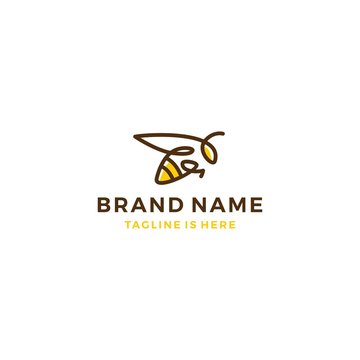 bumble bee honey hive logo template vector illustration