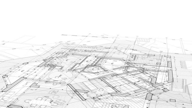 Architecture design: blueprint plan - vector illustration of a plan modern residential building / technology, industry, business concept illustration: real estate, building, construction, architecture