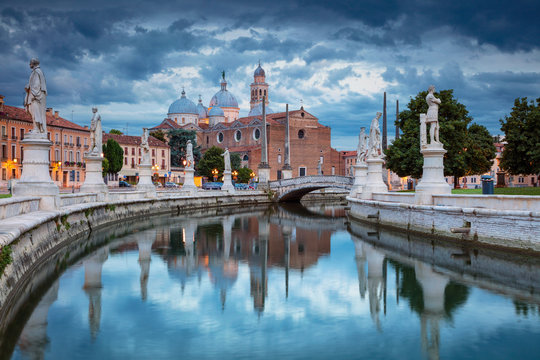 Padua. Cityscape image of Padua, Italy with Prato della Valle square during sunset.