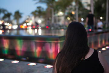 woman looking at cityscape
