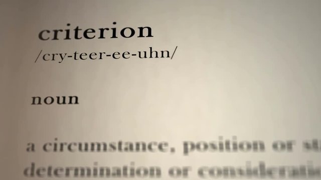 Criterion Definition