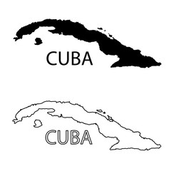 map of Cuba. vector illustration