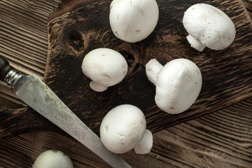 Fresh raw mushrooms.