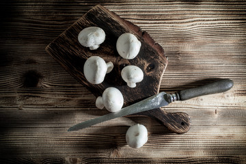 Fresh raw mushrooms.