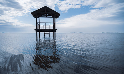 Lookout post in a lake